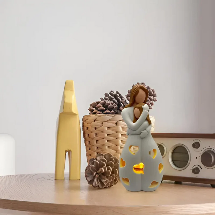 Decorative mother daughter candle holder, symbolizing an eternal bond and family love, ideal for any home.