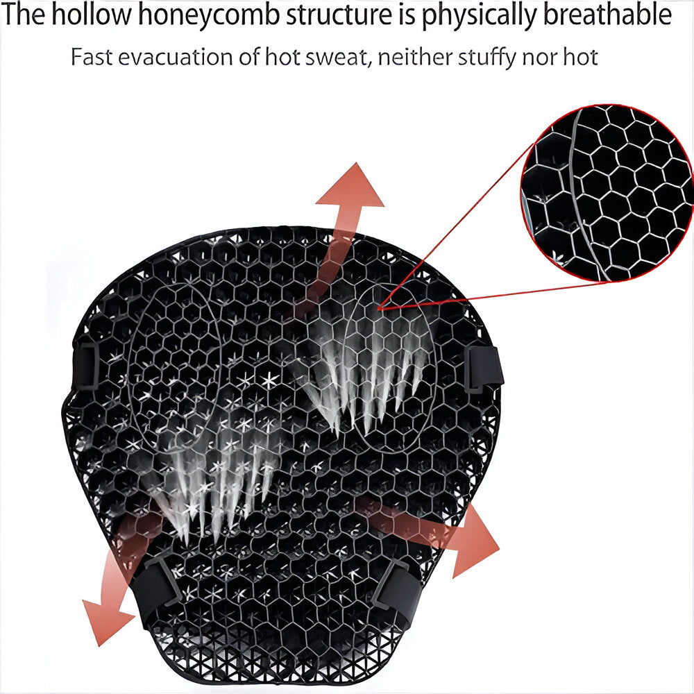 Anti-slip motorcycle gel seat pad for superior shock absorption, ensuring comfort on long-distance touring rides.