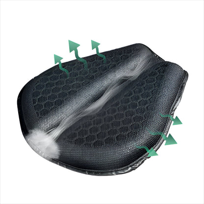 Ergonomic motorcycle gel seat pad with anti-slip design, perfect for comfortable and long touring or cruiser rides.