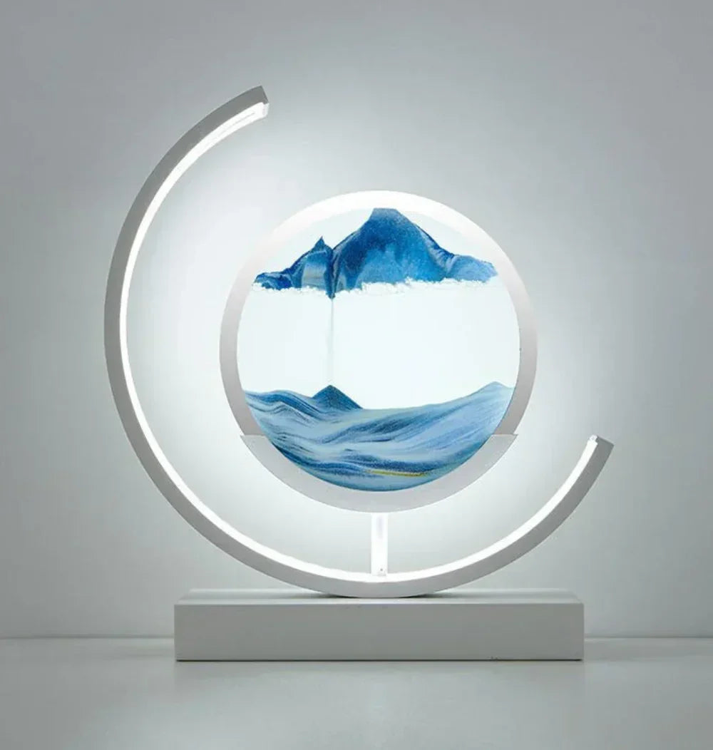 Artistic Sand Art Lamp, a captivating piece of home decor with flowing sand and gentle ambient light.