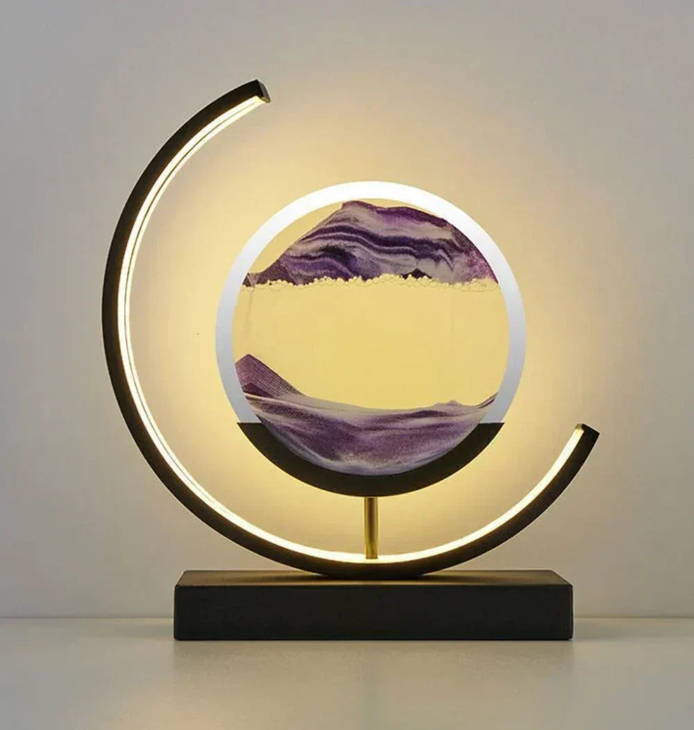 Decorative Sand Art Lamp & ambient light source, an artistic kinetic piece for unique home styling.