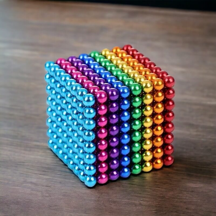 Vibrant magnetic building balls set, a construction toy for stress relief, creative puzzles, and educational STEM play.