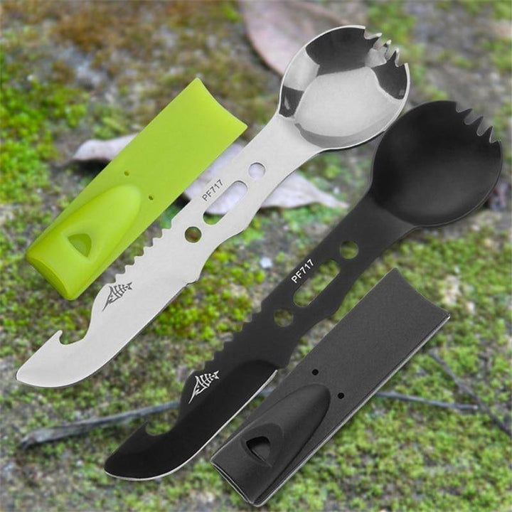 Multifunctional outdoor camping cookware set for hiking and survival, portable utility gear