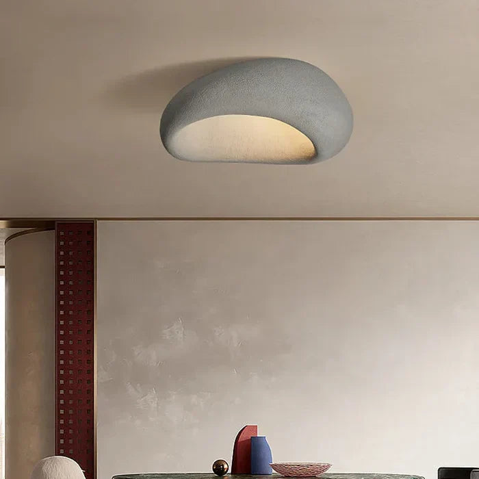 Serene Wabi Sabi ceiling light, creating ambient home lighting. Ideal for Japandi interior design.