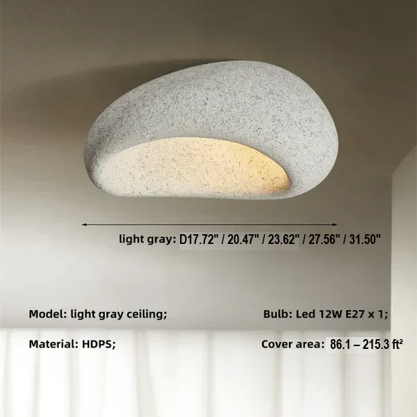 Unique Natural Wabi Sabi ceiling lamp, a modern minimalist statement for any home.