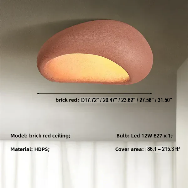 Aesthetic Wabi Sabi ceiling lamp, bringing natural, serene light to modern minimalist interiors.