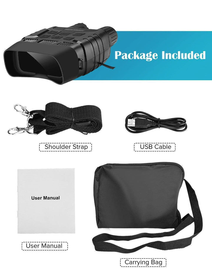 Night vision binoculars doubling as a telescope with recording for hunting and observing wildlife