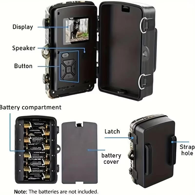 Backyard wildlife camera for nature observation. 1080p, motion-activated, and weatherproof for outdoor use.