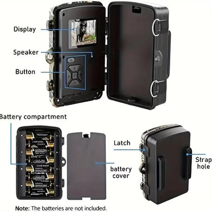 Backyard wildlife camera for nature observation. 1080p, motion-activated, and weatherproof for outdoor use.