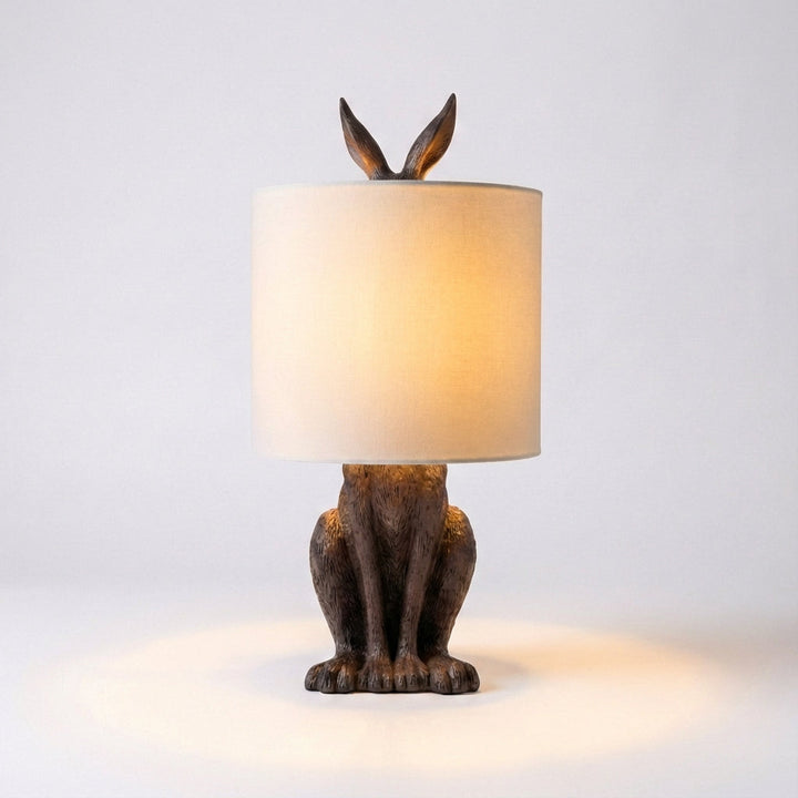 Whimsical Noctebelle masked animal accent table lamp. Modern resin decorative light for stylish home decor.