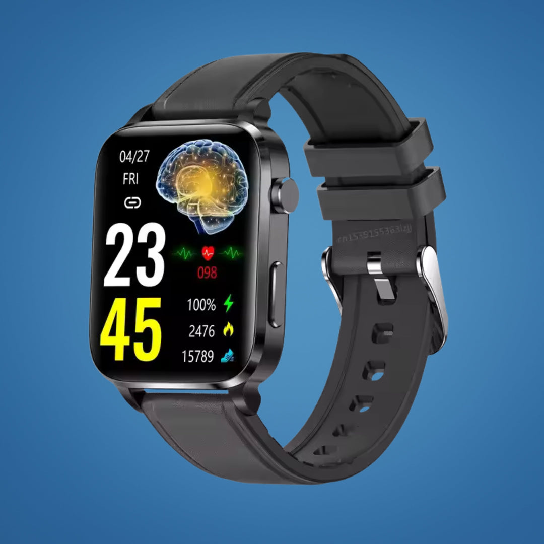 Adult non-invasive diabetes smartwatch, a pain-free glucose monitor & blood sugar tracker for wellness.