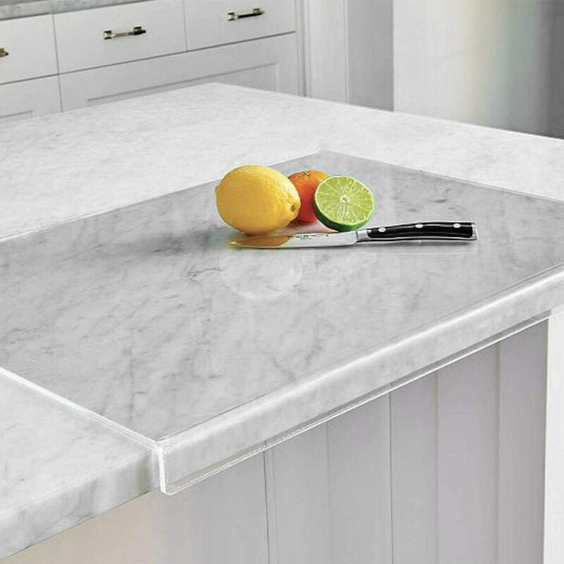 Non-slip acrylic cutting board with secure grip for kitchen safety & modern food prep. Hygienic transparent design.