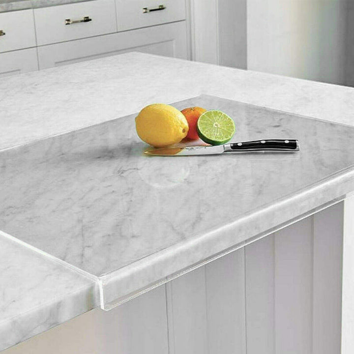 Non-slip acrylic cutting board with secure grip for kitchen safety & modern food prep. Hygienic transparent design.