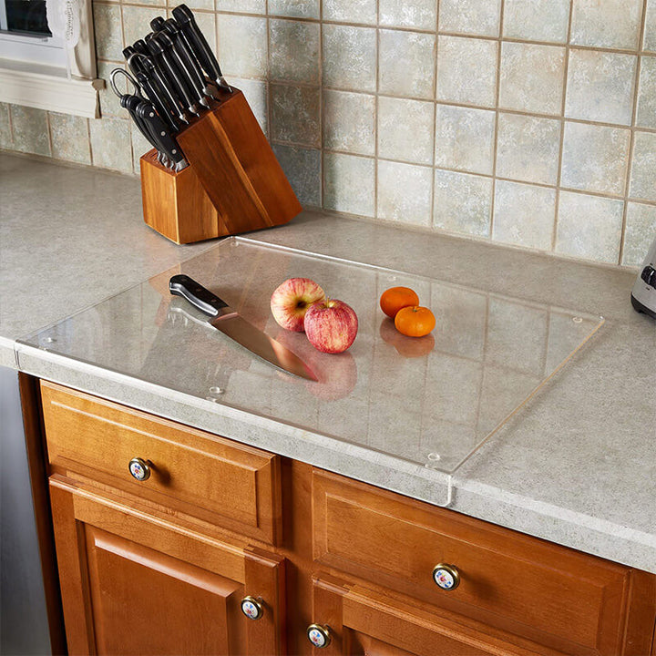 Easy-clean non-slip acrylic cutting board for hygienic food prep. Safe, stable & transparent for modern kitchen tasks.