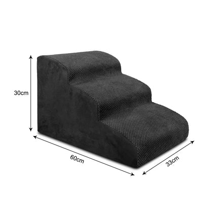 Soft cat steps and ramp for easy access to beds or sofas. Non-slip washable cover for pet comfort.
