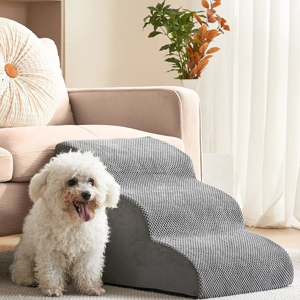 Puppy aid pet stairs and ramp. Non-slip for small dogs & cats, providing easy access to furniture.
