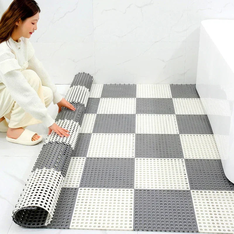 Fast-drying & mold-resistant shower mat set, offering superior non-slip grip for enhanced safety.