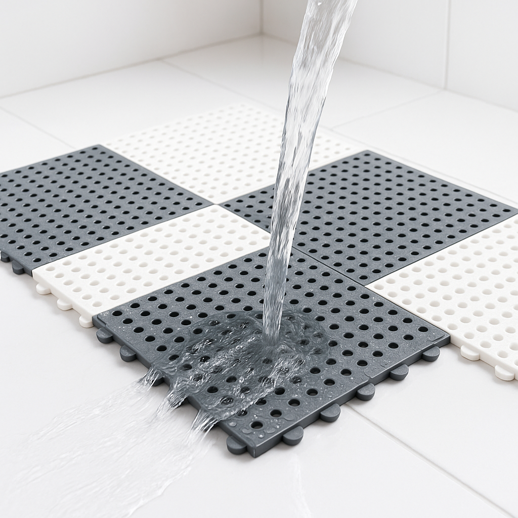Comfortable non-slip bath mat set; fast-drying, hygienic, and mold-resistant for a safe shower experience.