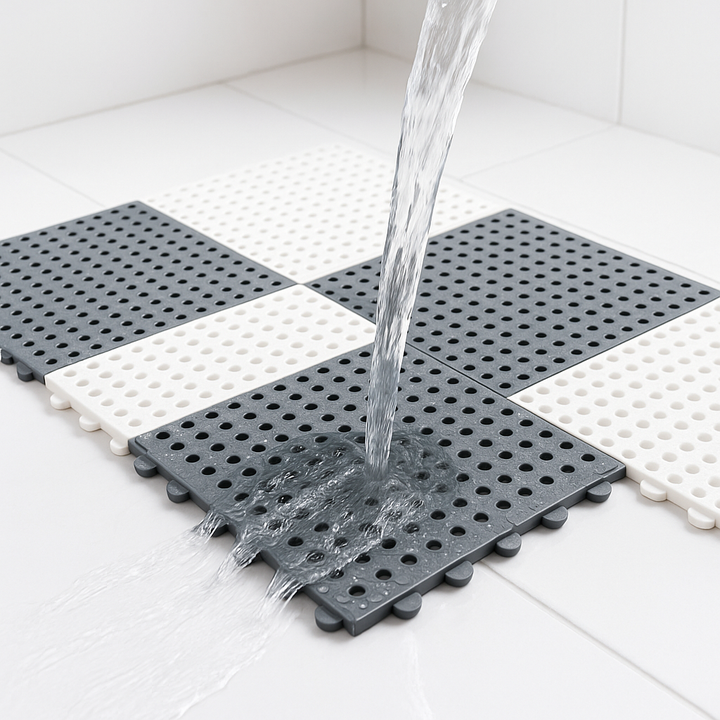 Comfortable non-slip bath mat set; fast-drying, hygienic, and mold-resistant for a safe shower experience.
