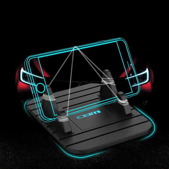 Ergonomic non-slip car phone holder, a secure silicone dashboard mount for safe, hands-free calls & GPS use.