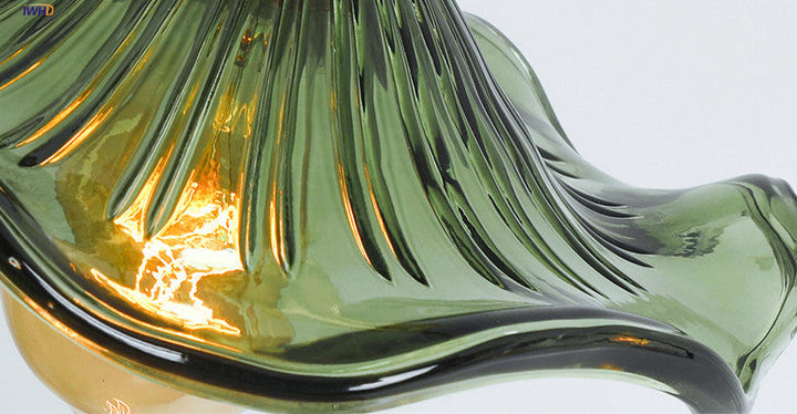 Elegant Nordic glass & copper LED hanging light. Perfect modern lighting fixture for bedroom.