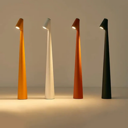 Nordic wireless LED table lamp for modern home decor. Dimmable mood lighting, portable ambiance.
