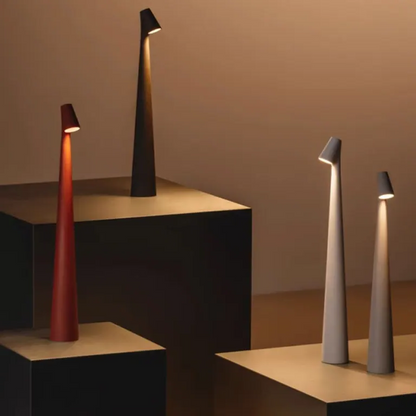 Minimalist Nordic wireless LED lamp, modern design enhances any room with dimmable, portable ambiance.