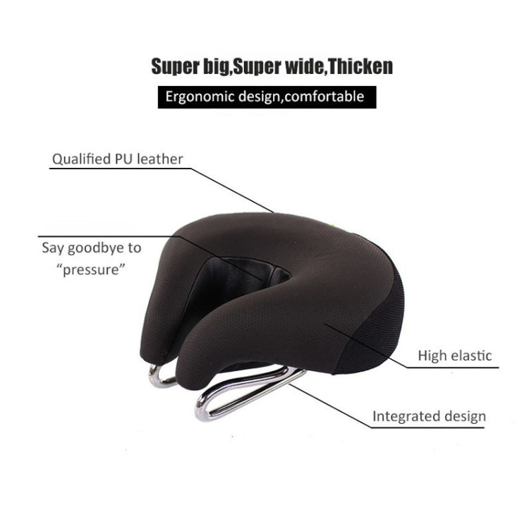 Blue nose-less bicycle saddle with soft thick padding, perfect for mountain bikes & pressure relief.