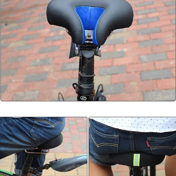 Pressure-relieving nose-less bicycle seat, ideal for mountain biking with its thick, soft, unisex padding.