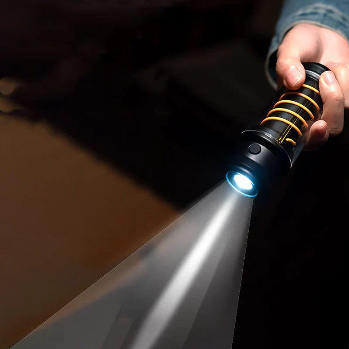 Bright LED camping lantern illuminating a tent at night. Portable NovaBeam light for outdoor adventures and hiking.
