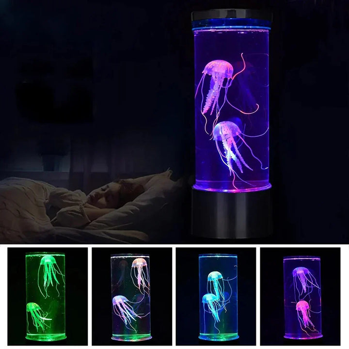 Mesmerizing LED Jellyfish Lava Lamp creating a tranquil ocean decor and sensory experience. Perfect night light.