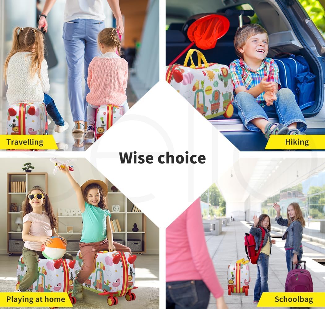 Children's travel solution: octopus ride-on scooter suitcase, 360° wheels, a fun and practical kids luggage.