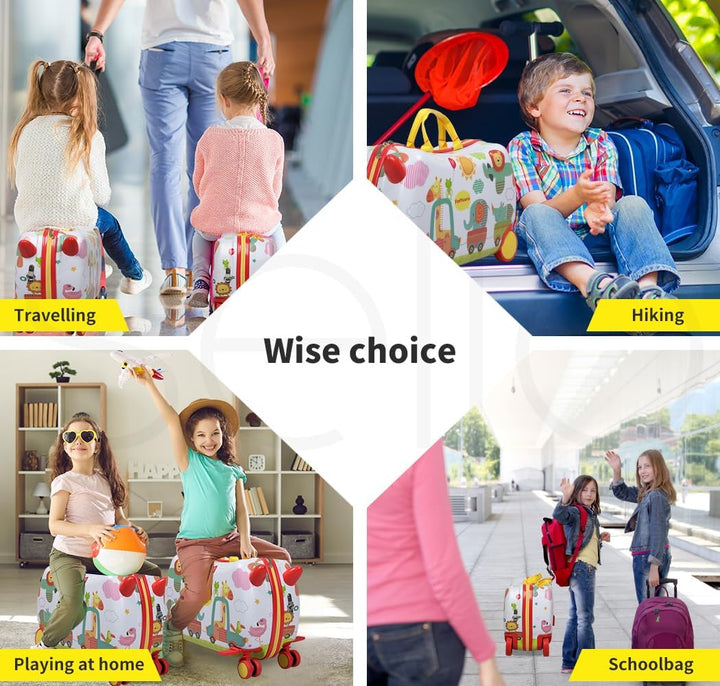 Children's travel solution: octopus ride-on scooter suitcase, 360° wheels, a fun and practical kids luggage.