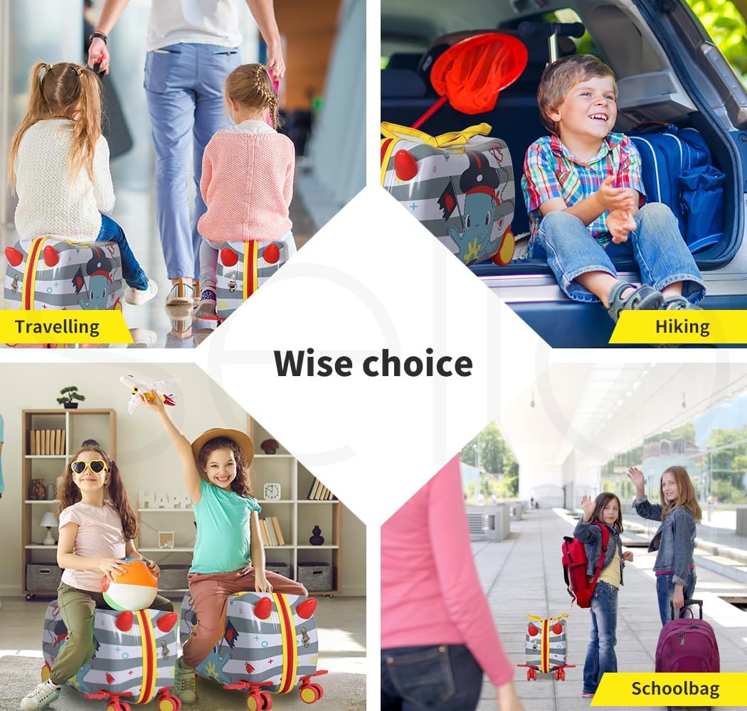 Fun octopus kids' scooter suitcase, a 2-in-1 ride-on toy and travel luggage for children on the go.
