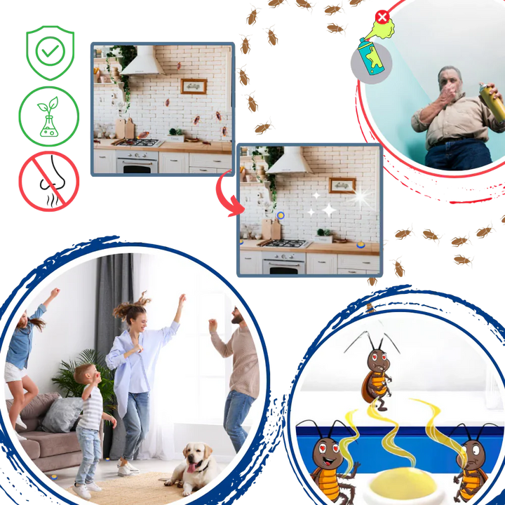 Odorless, non-toxic cockroach traps offering an effective home solution for complete insect eradication.