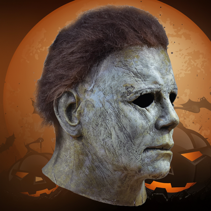 Terrifying Michael Myers latex mask, a scary horror movie replica ideal for a chilling Halloween costume party look.