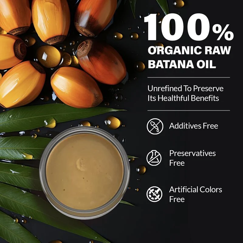 Hand applying natural Batana Oil to scalp for hair growth, scalp treatment & repairing damaged, weak hair.