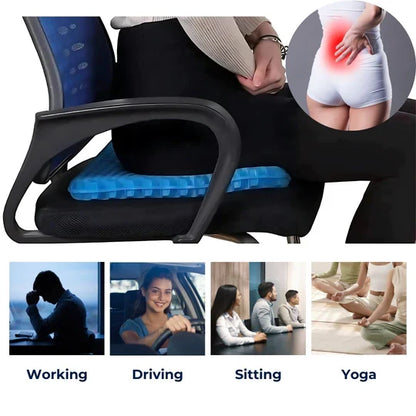 Lower back support gel seat cushion, great for long hours in office or car.