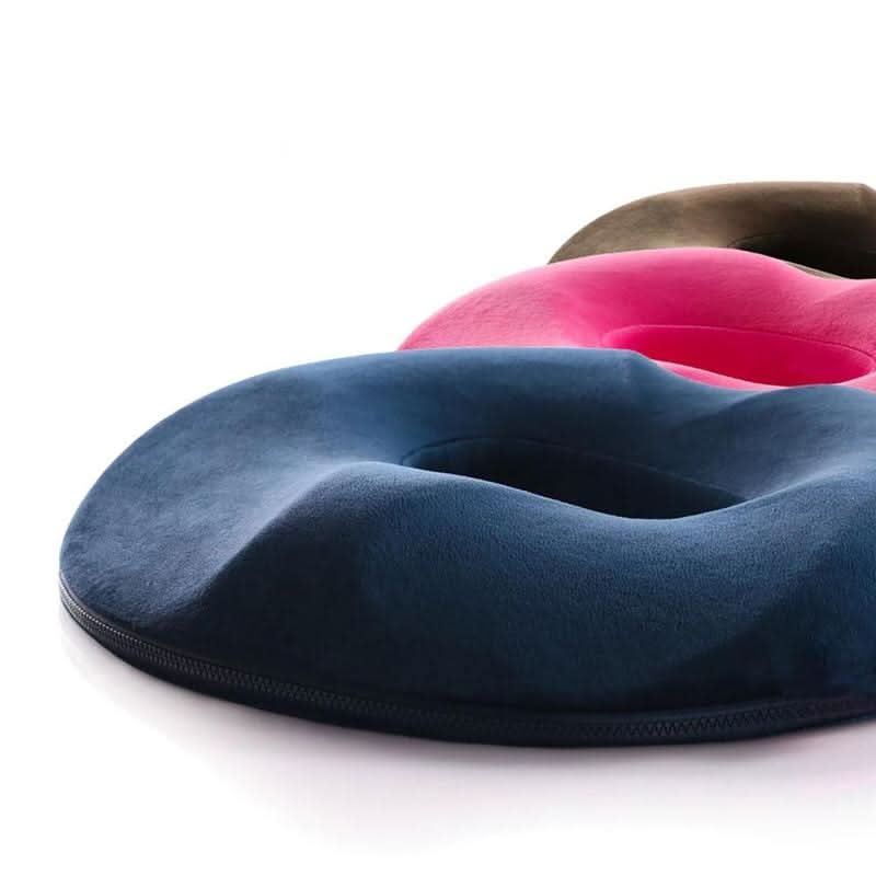 Spinal alignment support cushion, memory foam, alleviates back & tailbone pain for improved posture.