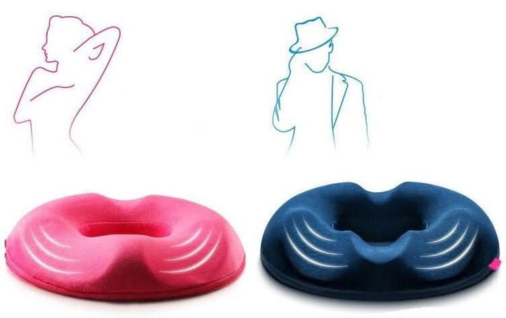 High-density orthopedic seat cushion, unisex design, offers long-lasting tailbone & back pain relief.