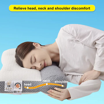 Ergonomic memory foam neck pillow for unisex use, offering superior cervical support & restful sleep.