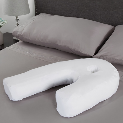 Side sleeper orthopedic pillow with washable cover & ear hole for comfort. Ideal for neck support, arthritis & back pain.