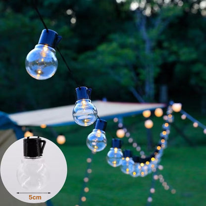 Festive LED globe string lights, outdoor, waterproof, multi-power for camping decoration