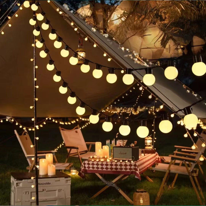 Camping lights: LED globe string lights, waterproof and durable for outdoor adventures