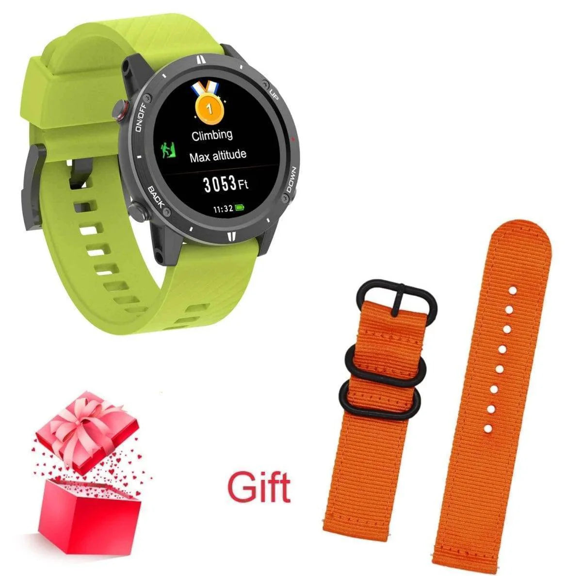 High-performance outdoor GPS smartwatch for adults, waterproof, with advanced heart rate monitor