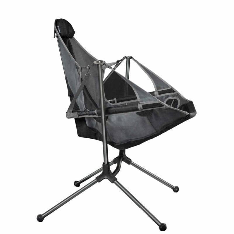 Portable fishing chair, rocking motion and soft pillow for ultimate outdoor relaxation