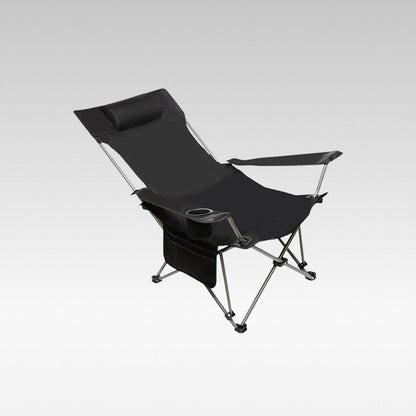 Outdoor reclining camping chair with adjustable footrest for portable comfort