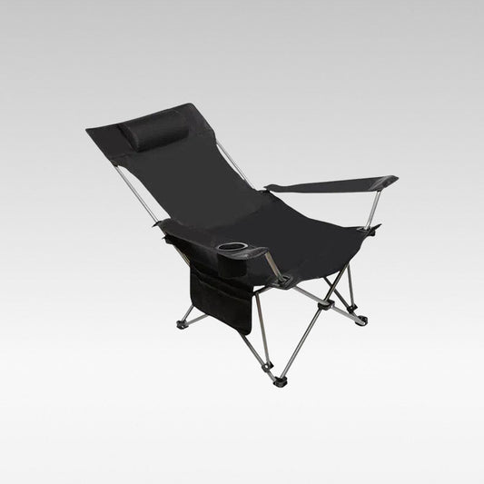 Outdoor reclining camping chair with adjustable footrest for portable comfort