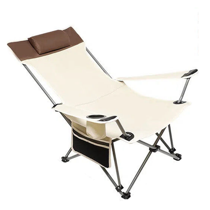 Adjustable camping chair with footrest, perfect for outdoor lounging