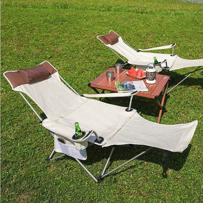 Durable aluminum camping recliner, ideal for various outdoor activities